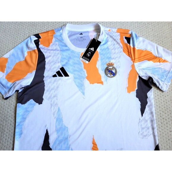 NWT Adidas Real Madrid 24/25 Pre Match Jersey No Sponsor Mens Large JJ3493 - Picture 4 of 15